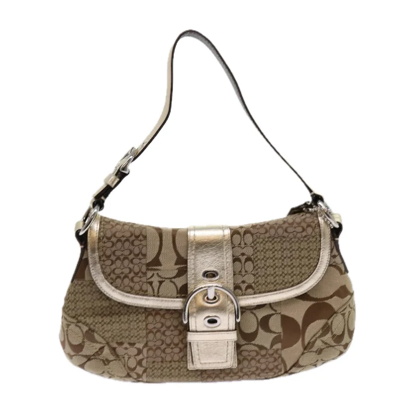 Shoulder bags with subtle embroidery for detail -Coach  Canvas Shoulder Bag (Pre-Owned)