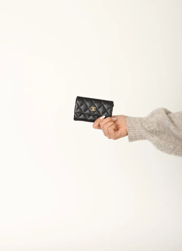 Chanel 2015 Caviar Cardholder w/ Chain