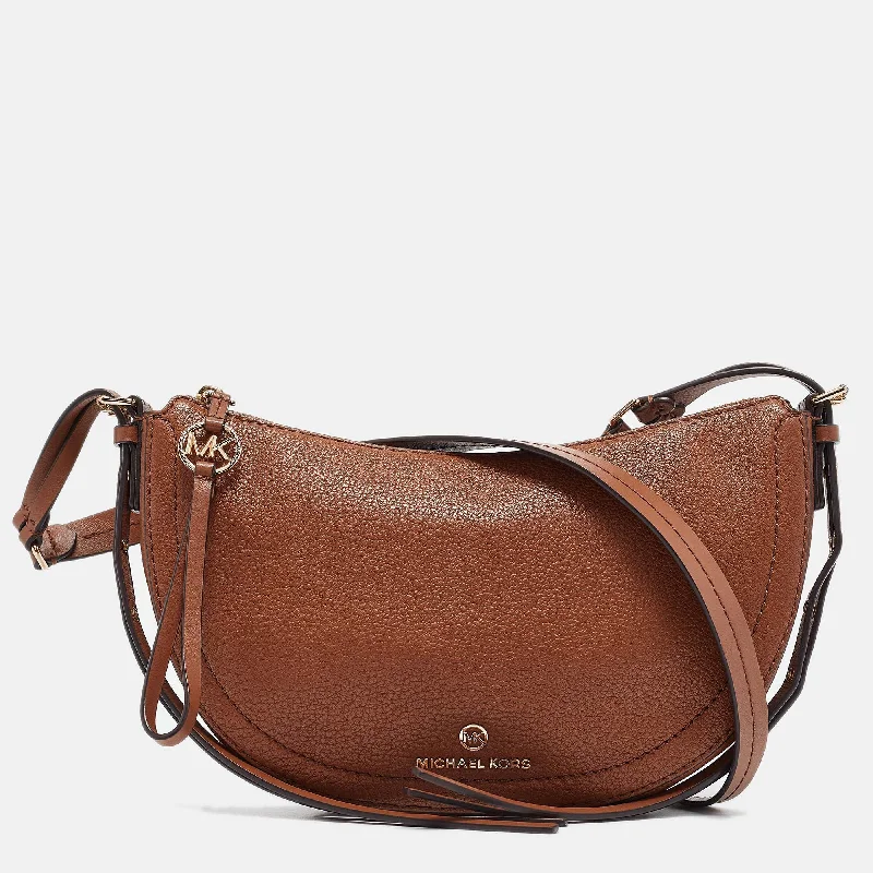 Shoulder bags with neutral tones for versatility -Michael Kors Brown Leather Camden Shoulder Bag