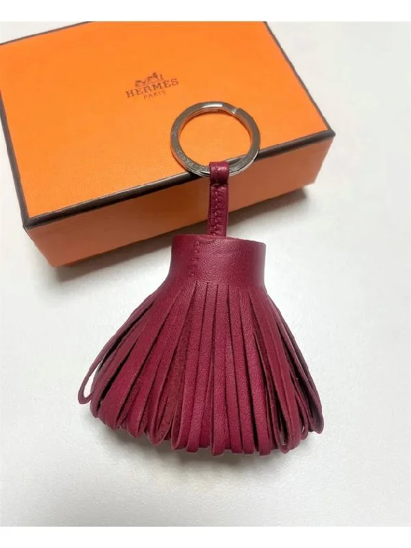 Carmen leather women's key ring ruby