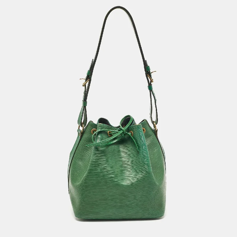 Shoulder bags with compact designs for portability -Louis Vuitton Green Epi Leather Petit Noe Bag