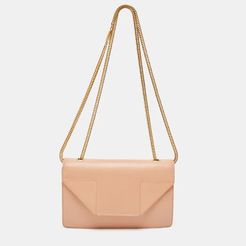 Shoulder bags with pastel colors for softness -Saint Laurent Peach Leather Betty Flap Bag