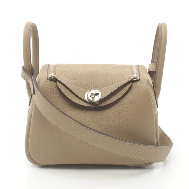 Shoulder bags with soft velvet for luxury -Hermes Lindy Mini Shoulder Bag Beige