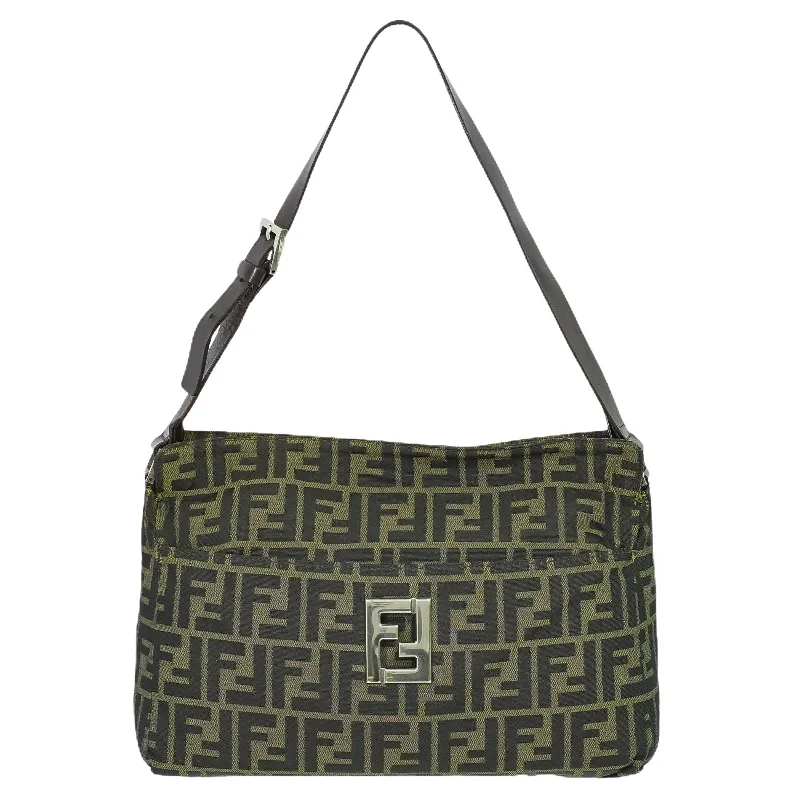 Shoulder bags with minimalist sleek silhouettes -Fendi Mamma Baguette  Canvas Shoulder Bag (Pre-Owned)