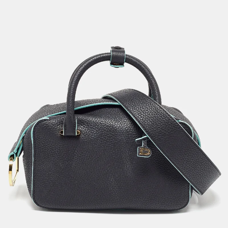 Shoulder bags with soft leather for luxury -Delvaux Black Leather Mini Cool Box Shoulder Bag