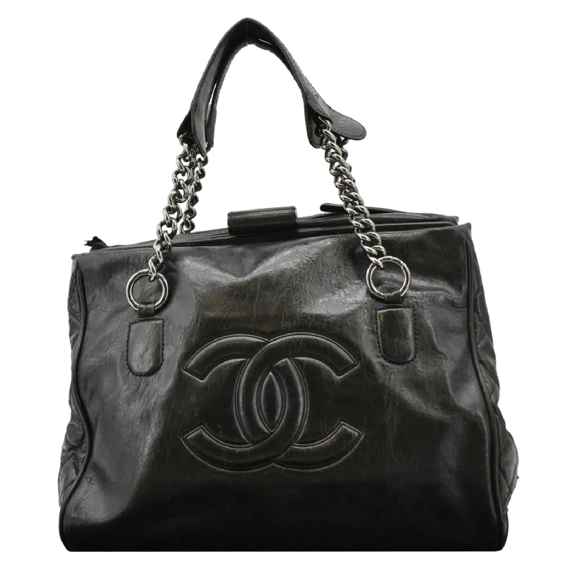 CHANEL Perfect Day Large Leather Tote Bag Black