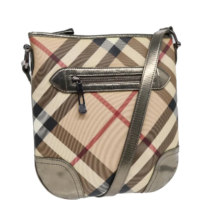 Shoulder bags with seasonal prints for holidays -Burberry Nova Check  Canvas Shoulder Bag (Pre-Owned)