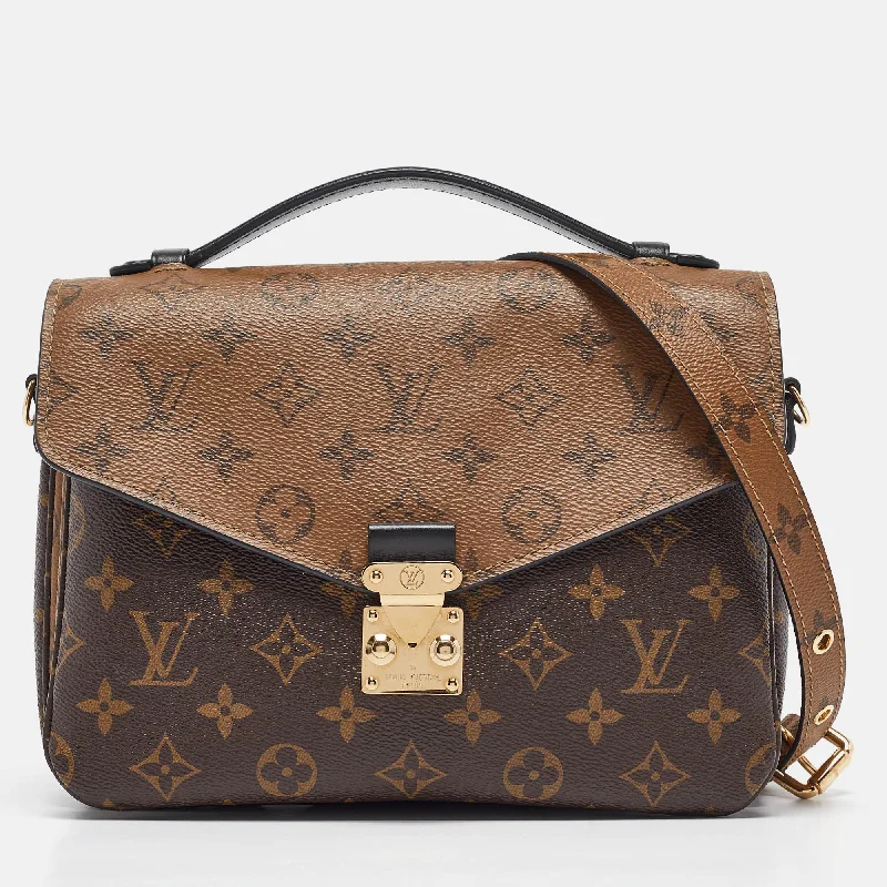 Shoulder bags with bold checks for trend -Louis Vuitton Monogram Reverse Canvas Pochette Metis Bag