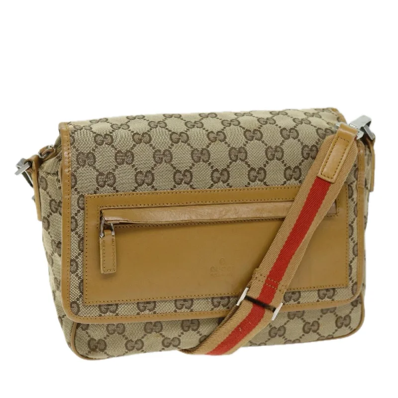 Shoulder bags with colorful straps for flair -Gucci Sherry  Canvas Shoulder Bag (Pre-Owned)