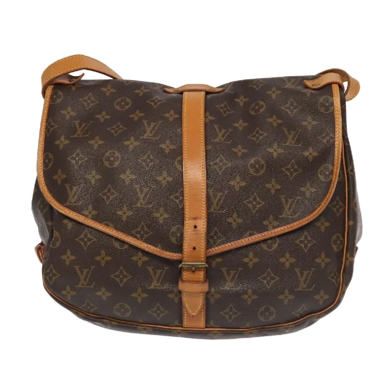 Shoulder bags with vibrant colors for boldness -Louis Vuitton Saumur 35  Canvas Shoulder Bag (Pre-Owned)