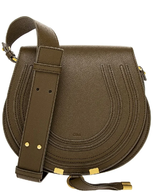 Large shoulder bags with spacious interior pockets -Chloé Marcie Leather Saddle Bag