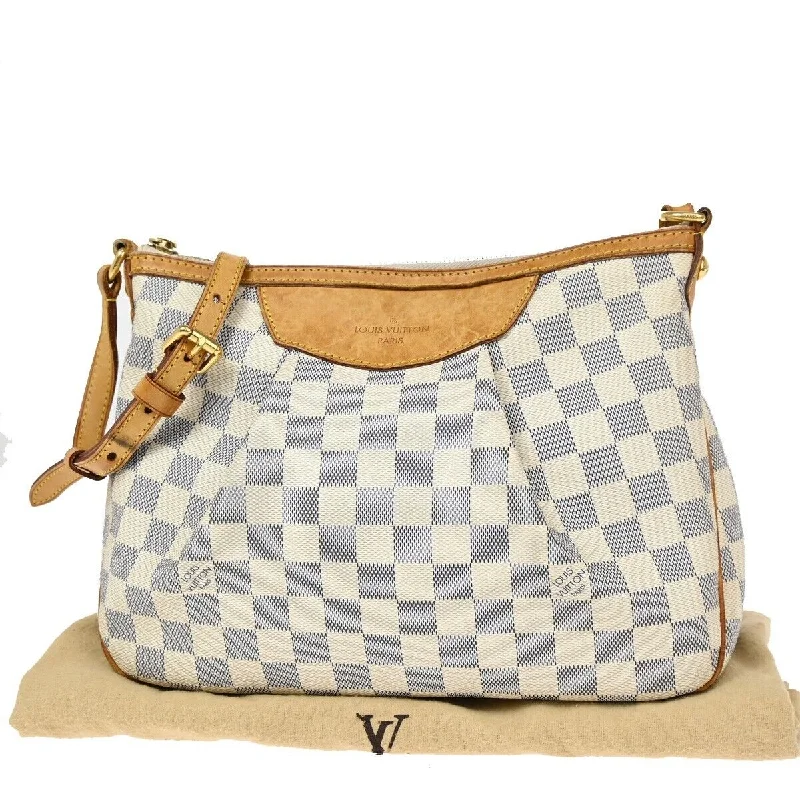 Shoulder bags with sleek leather for work -Louis Vuitton Siracusa  Canvas Shoulder Bag (Pre-Owned)