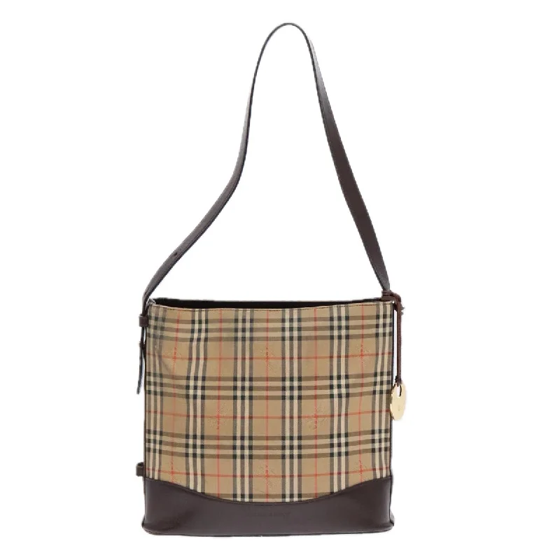 Shoulder bags with drawstring tops for style -Burberry Nova Check  Canvas Shoulder Bag (Pre-Owned)