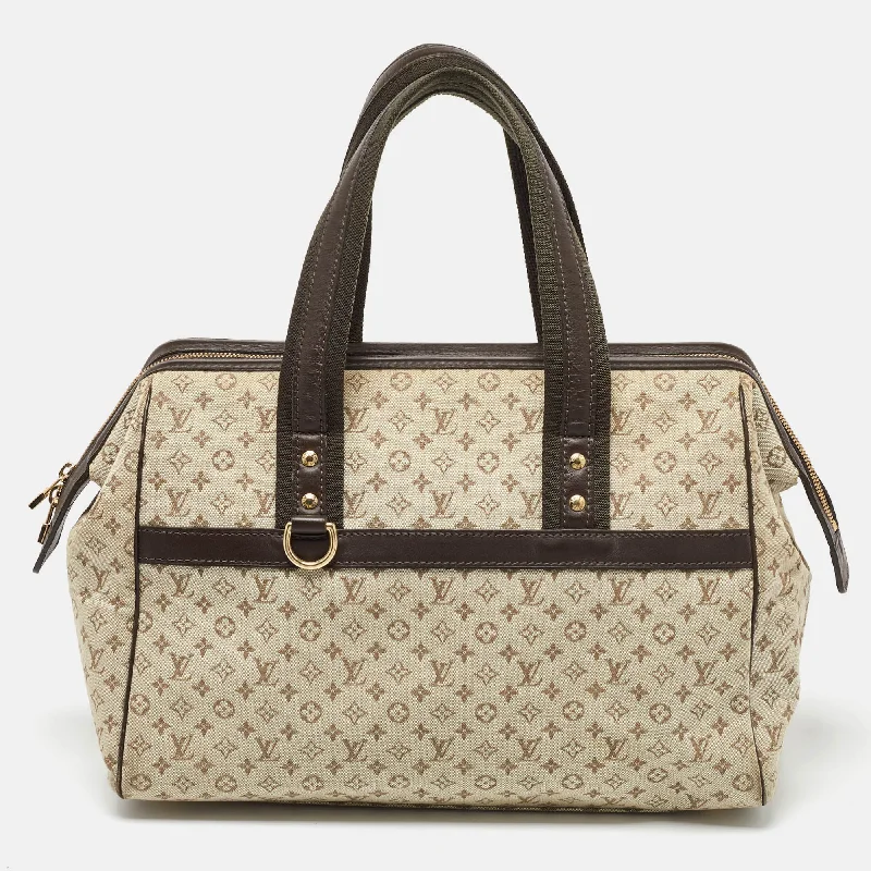 Shoulder bags with soft fabric for comfort -Louis Vuitton Beige/brown Monogram Mini Lin Canvas Josephine Gm Bag