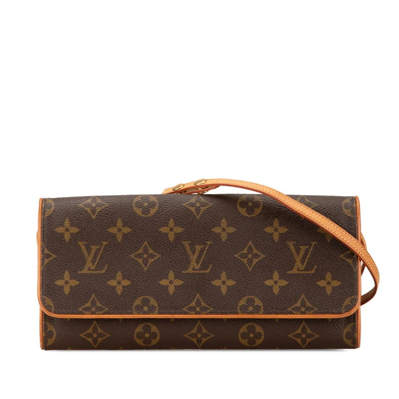 Shoulder bags with playful pom-poms for charm -Louis Vuitton Monogram Twin GM Shoulder Bag