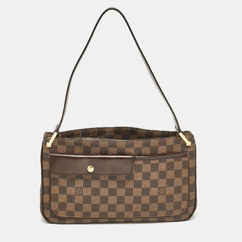 Reversible shoulder bags offering two chic looks -Louis Vuitton Damier Ebene Canvas Aubagne Bag