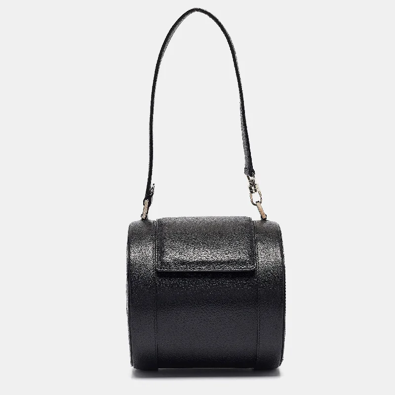 Shoulder bags with neutral leather for elegance -Bvlgari Black Leather B.zero1 Barrel Bag