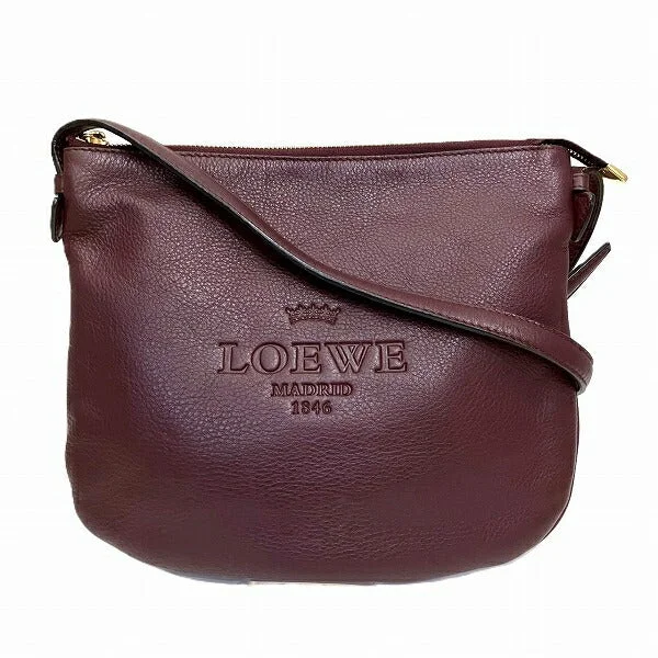 Shoulder bags with soft fabric for comfort -Loewe Heritage Leather Bordeaux Shoulder Bag