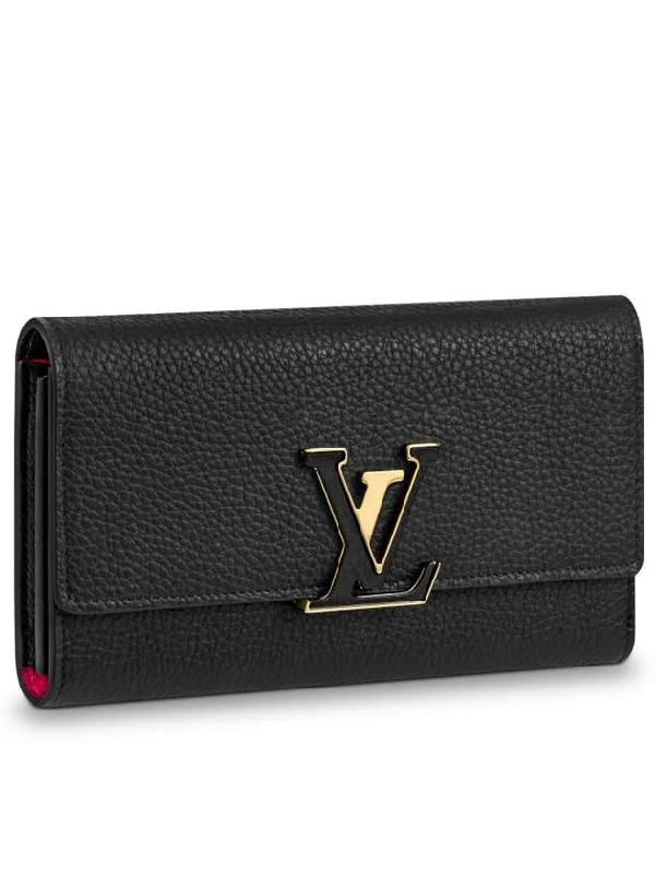 Capucines Half Long Wallet Black