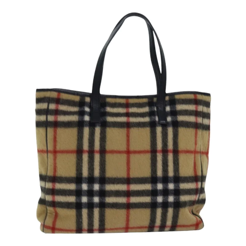 Shoulder bags with structured shapes for class -Burberry Nova Check  Wool Shoulder Bag (Pre-Owned)