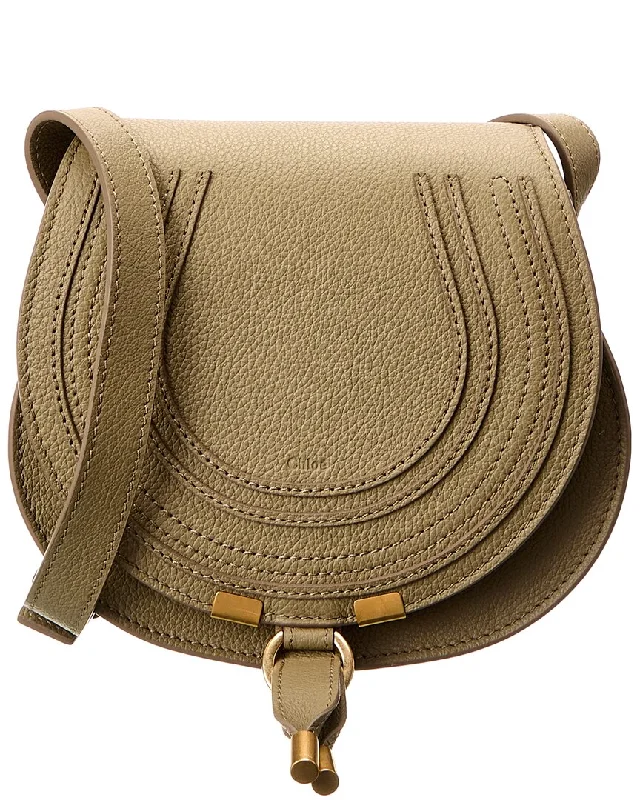 Shoulder bags with vibrant colors for boldness -Chloé Marcie Small Leather Saddle Bag