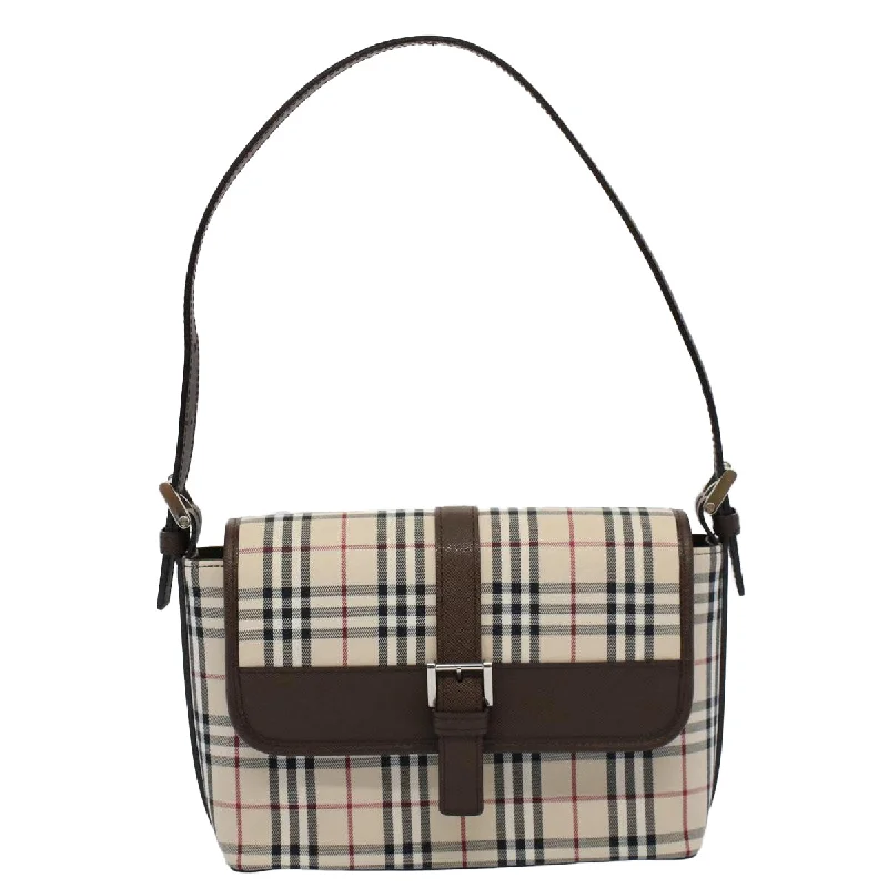 Shoulder bags with compact designs for portability -Burberry Nova Check  Synthetic Shoulder Bag (Pre-Owned)