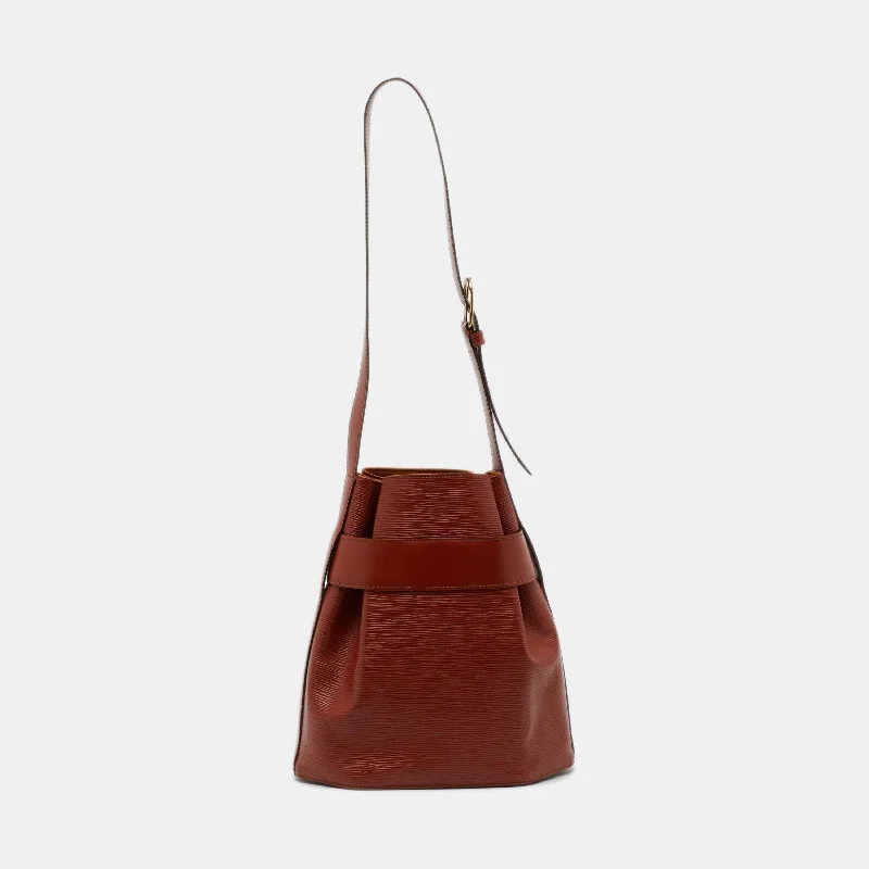 Vegan leather shoulder bags for eco-friendly style -Louis Vuitton Kenyan Fawn Epi Leather Sac D'epaule Pm Bag