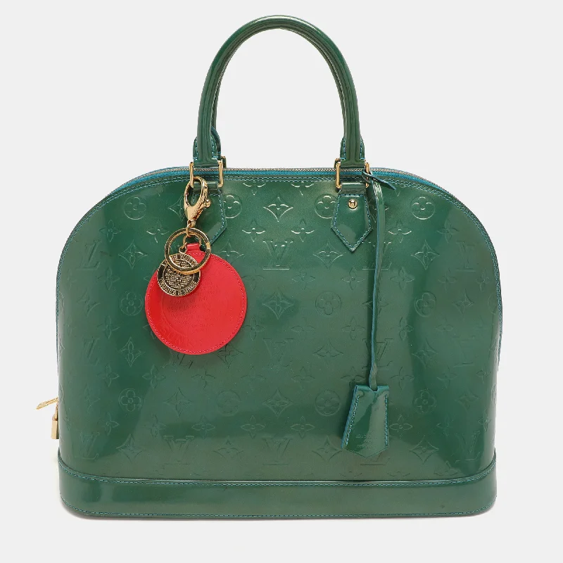 Shoulder bags with tie-dye patterns for fun -Louis Vuitton Green Monogram Vernis Alma Gm Bag