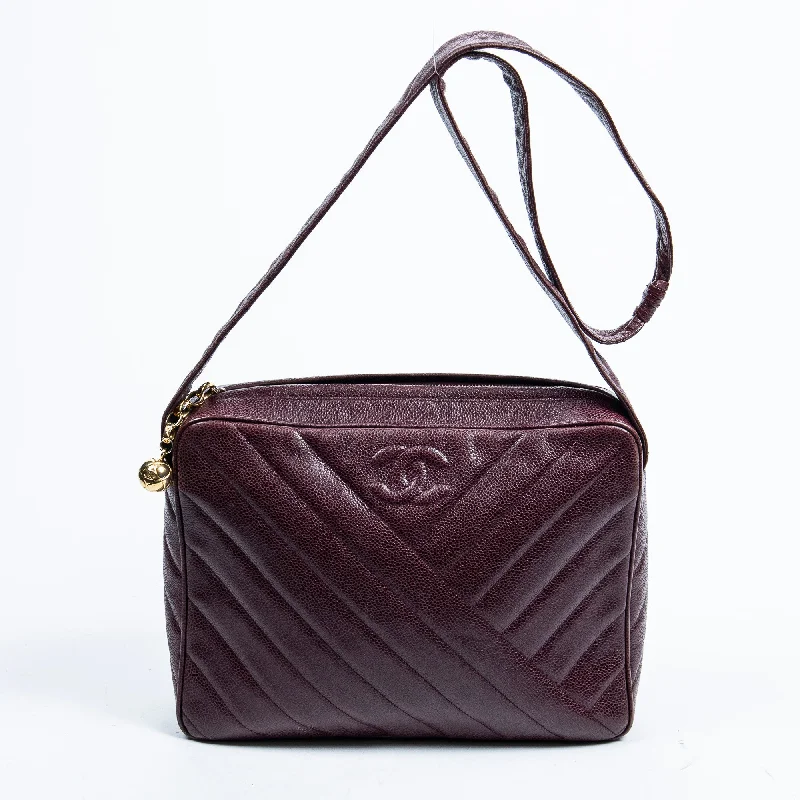 Shoulder bags with contrast stitching for detail -CC Ball Rectangle Zip Shoulder