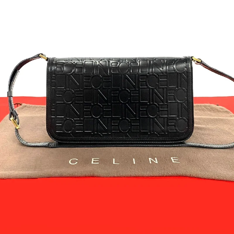 Shoulder bags with spacious interiors for storage -Celine Vintage Embossed Leather Mini Shoulder Bag