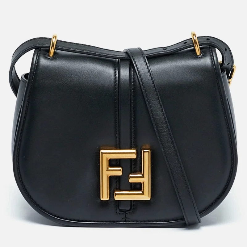 Shoulder bags with polka dots for fun -Fendi Black Leather Small C'mon Flap Shoulder Bag