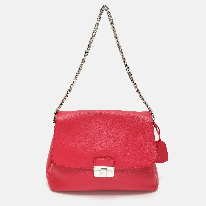 Shoulder bags with rustic leather for charm -Dior Pink Leather Large Diorling Shoulder Bag