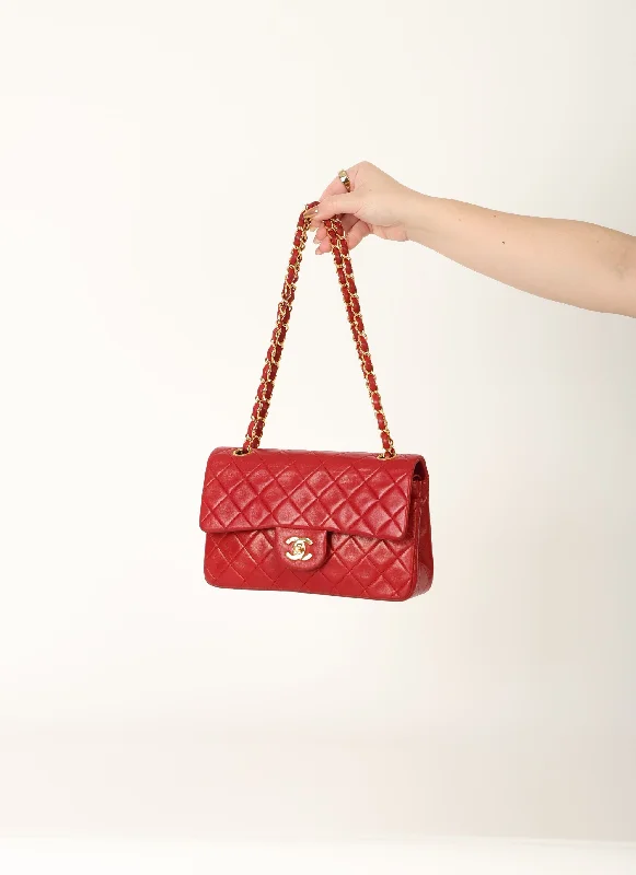 Chanel 1991 Lambskin Small Red Double Flap