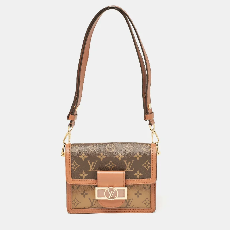 Shoulder bags with compact designs for portability -Louis Vuitton Monogram Reverse Canvas Mini Dauphine Bag