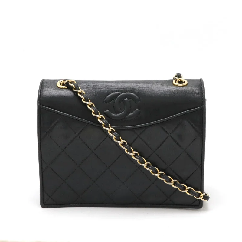 Shoulder bags with double straps for strength -Chanel Matelasse Leather Shoulder Bag Black