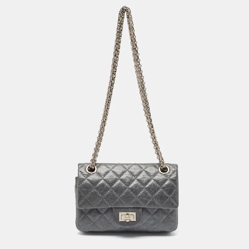 Shoulder bags with detachable pouches for versatility -Chanel Blue Quilted Leather Classic 224 Reissue 2.55 Flap Bag