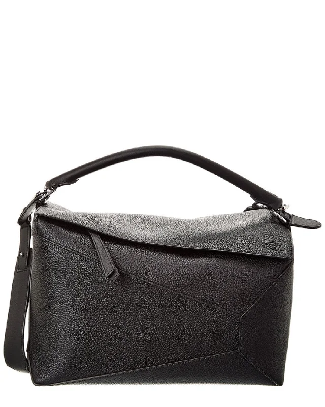 Shoulder bags with waterproof lining for protection -Loewe Puzzle Large Leather Shoulder Bag