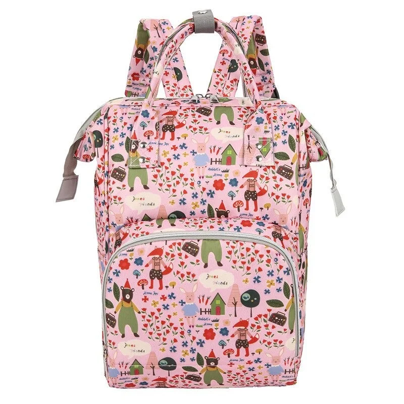 Cartoon Print Large Capacity Baby Care Diaper Backpack