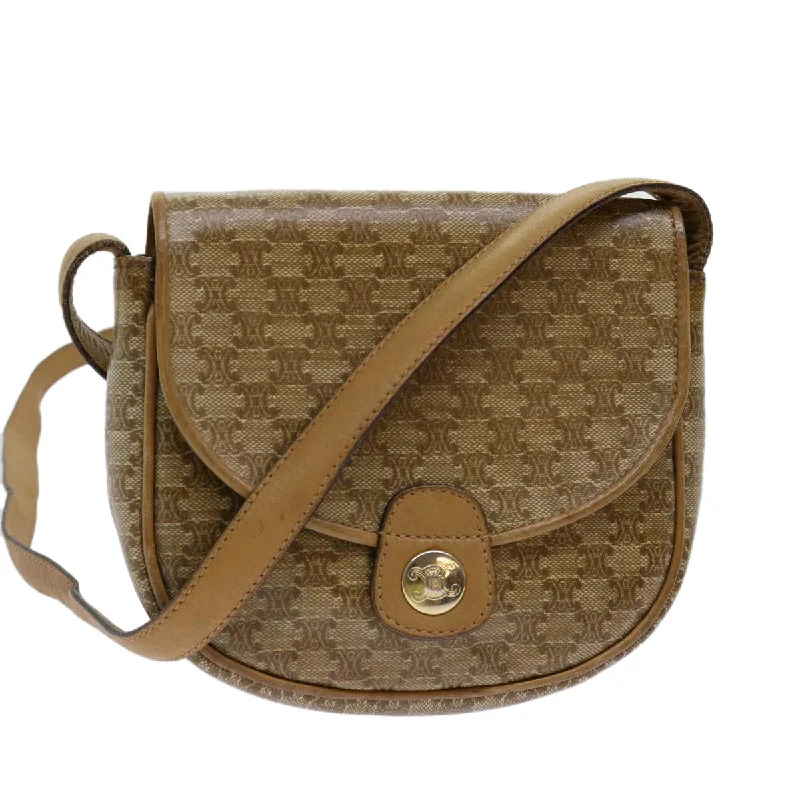 Shoulder bags with leather accents for elegance -Céline Macadam  Cotton Shoulder Bag (Pre-Owned)