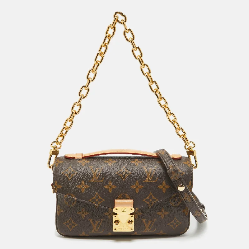 Shoulder bags with suede accents for texture -Louis Vuitton Monogram Canvas Pochette Metis East West Bag