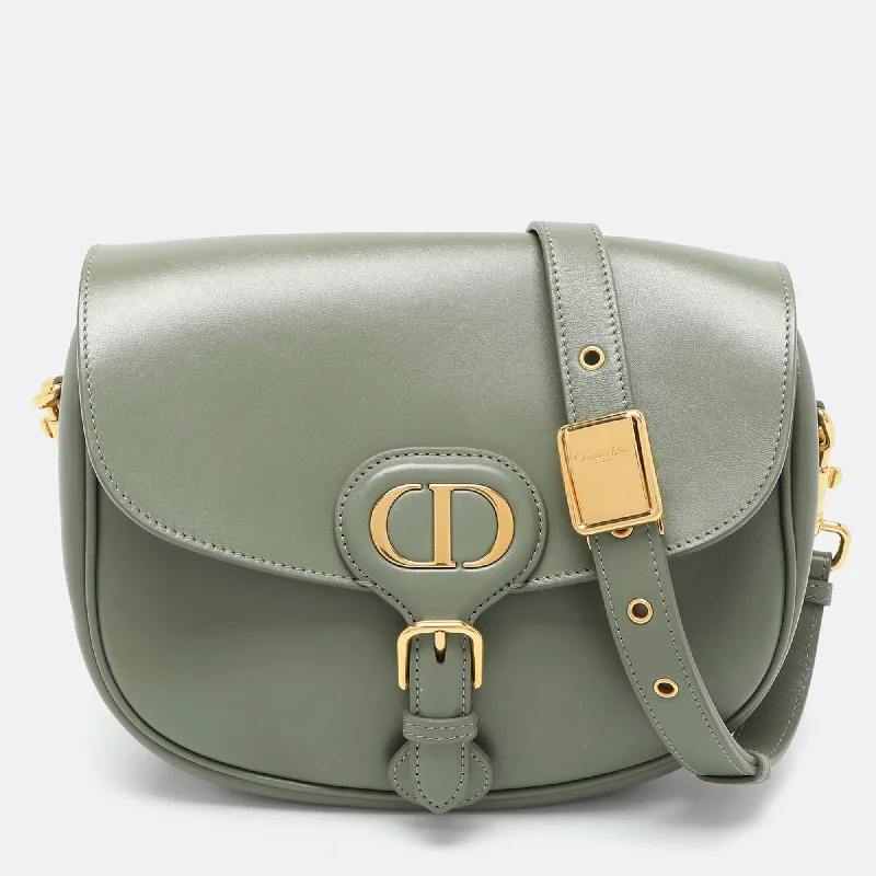 Shoulder bags with camouflage patterns for edge -Dior Green Leather Medium Bobby Shoulder Bag