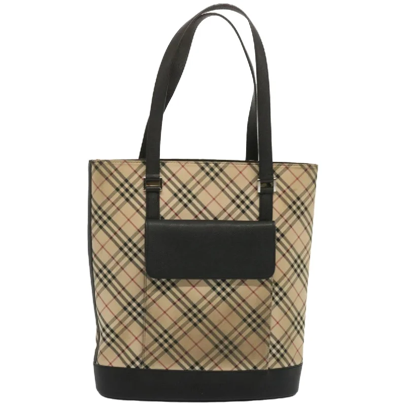 Vegan leather shoulder bags for eco-friendly style -Burberry Check Link  Canvas Shoulder Bag (Pre-Owned)