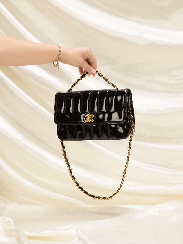 Chanel Patent Vertical Flap Bag