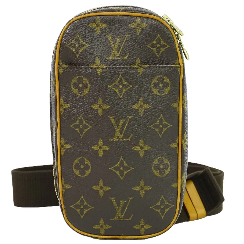 Designer shoulder bags with luxury brand logos -Louis Vuitton Pochette Gange  Canvas Shoulder Bag (Pre-Owned)