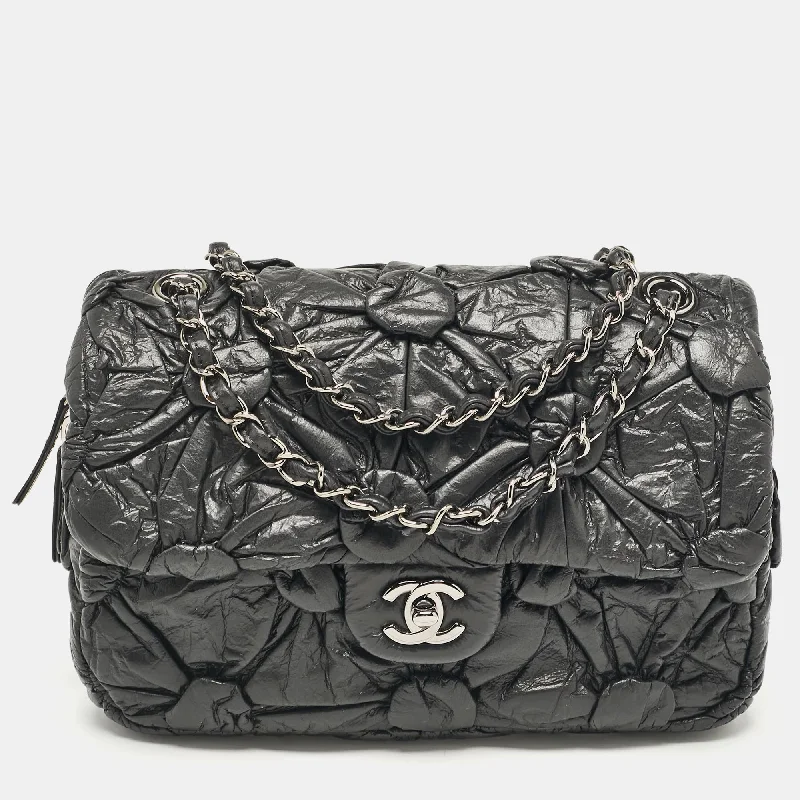 Durable shoulder bags for heavy daily use -Chanel Black Leather Lemaire Puffed Flap Bag