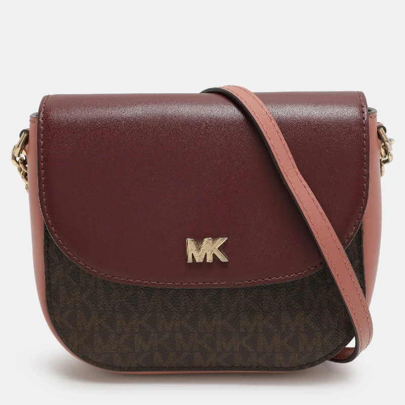 Shoulder bags with artistic prints for creativity -Michael Kors Multicolor Signature Coated Canvas And Leather Shoulder Bag