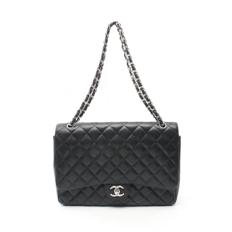 Shoulder bags with floral embroidery for detail -Chanel Matelasse 34 Classic Maxi W Flap Bag