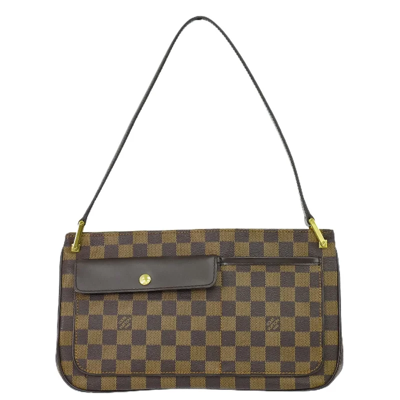 Shoulder bags with elegant gold-tone hardware -Louis Vuitton Aubagne  Leather Shoulder Bag (Pre-Owned)