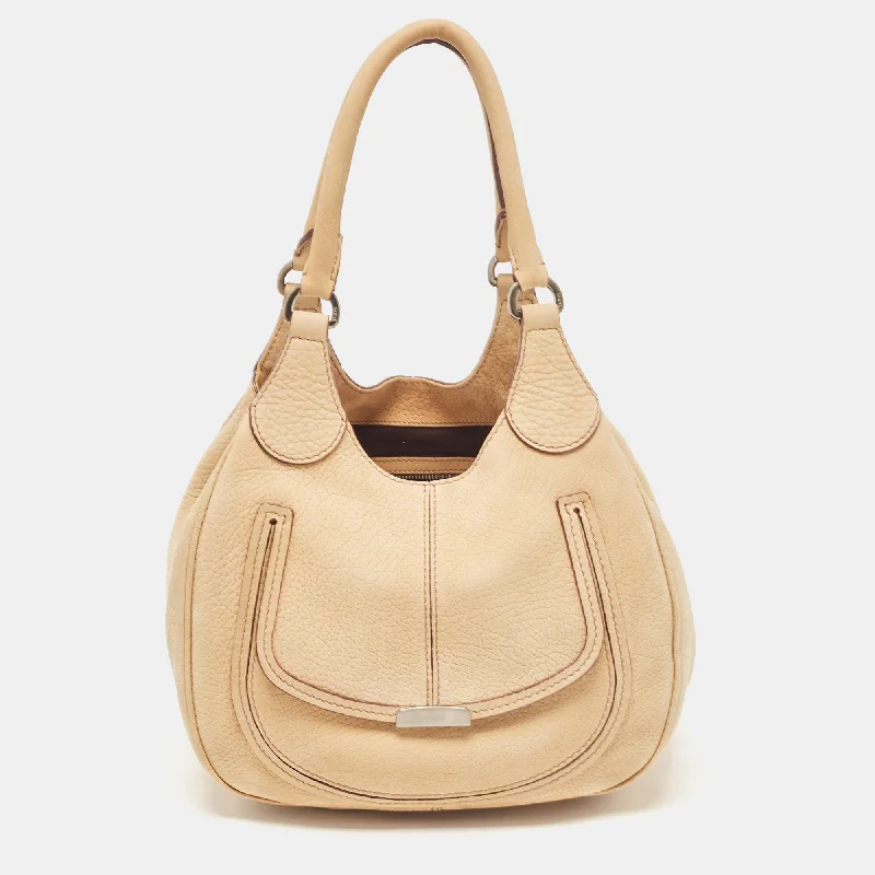 Shoulder bags with durable hemp for sustainability -Tod's Tan Nubuck Leather Shoulder Bag