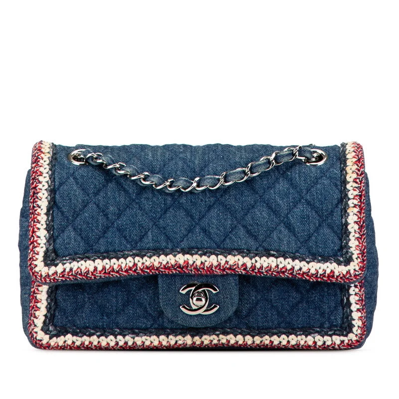 Shoulder bags with modern logos for branding -Chanel Denim Matelasse Coco Mark Chain Shoulder Bag